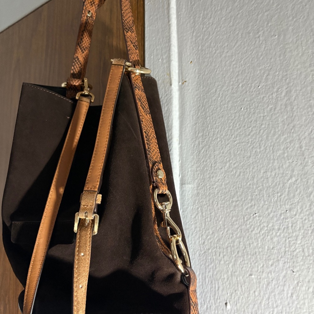 Brown suede bag